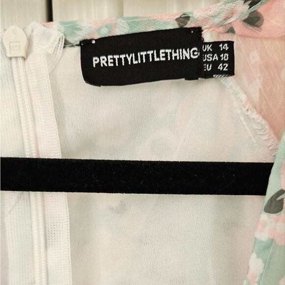 PrettyLittleThing Pink and Green Floral Dress - Picture 3 of 4
